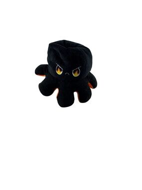Reversible Black and Orange Octopus Plush Toy - Kids Stuffed Animal